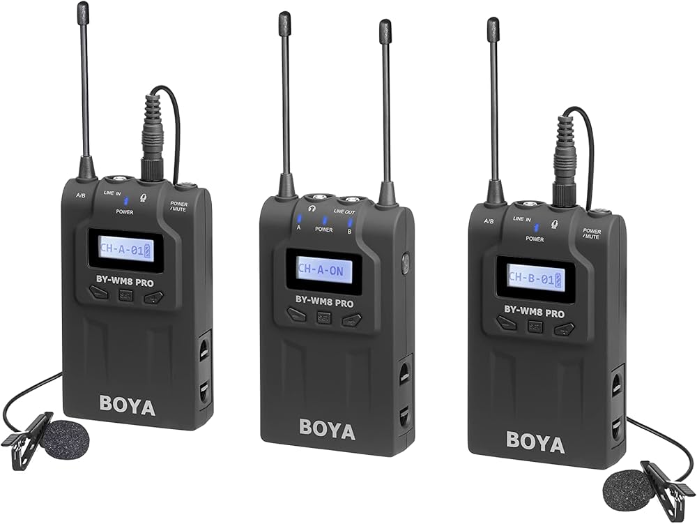 (lapel mic) Boya by-WM8 Pro-K2 UHF Omnidirectional Dual-Channel Wireless Microphone