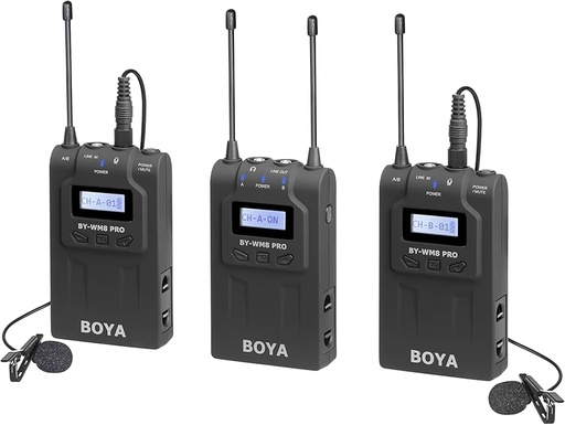 (lapel mic) Boya by-WM8 Pro-K2 UHF Omnidirectional Dual-Channel Wireless Microphone